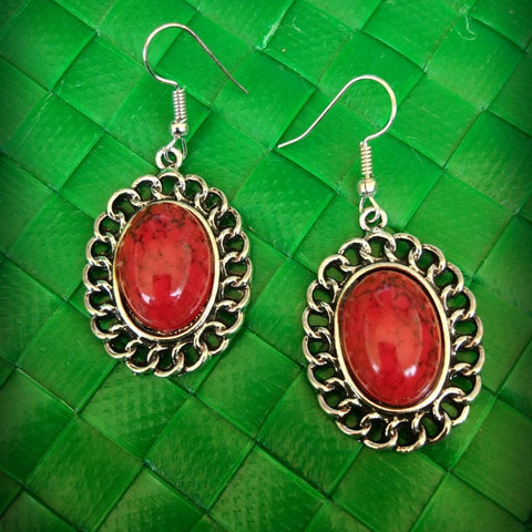 Oval Chain Design Drop Earring