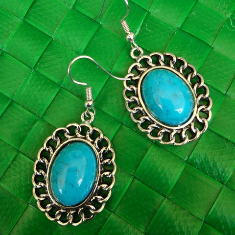 Oval Chain Design Drop Earring