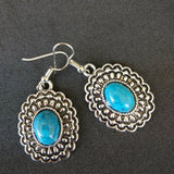 Designed Oval Border Drop Earring