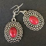Designed Oval Border Drop Earring