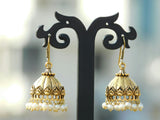 Golden Tone Umbrella Bead Drop Earring