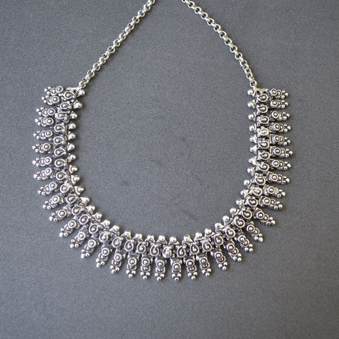 Fine Work Handcrafted German Silver Necklace