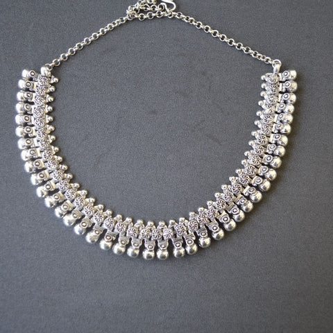 Bold Handcrafted German Silver Necklace