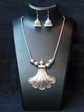 Flower Pendant Chain with Earrings