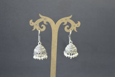 Small Silver Oxidised Jhumka