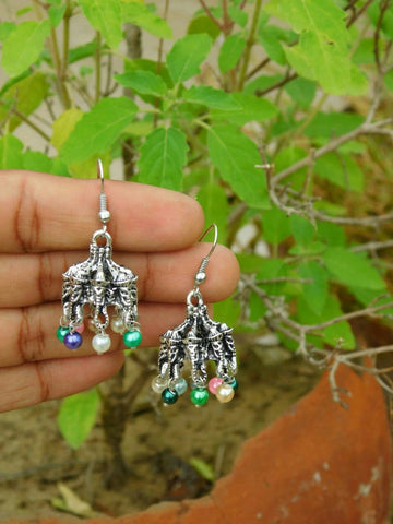 Small Colourful Ganesh Drop Earring