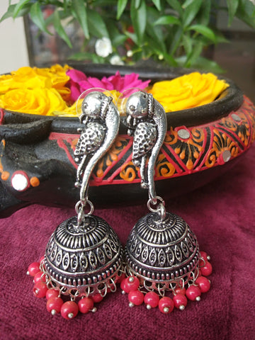 Modern Long Stud Patterned Jhumka