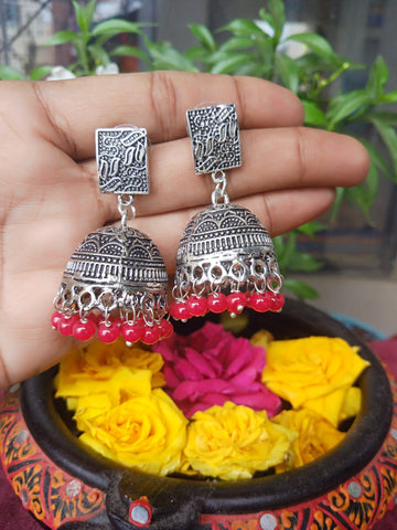 Red Bead Trendy Jhumka