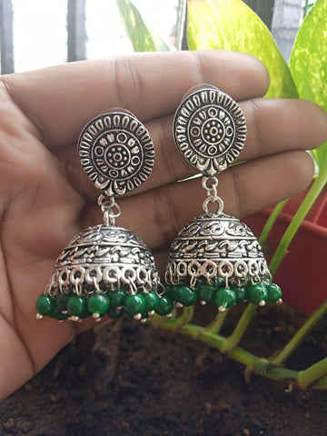 Lovely Green Bead Jhumka
