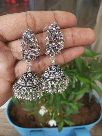 Light Weighted Peacock Stud Jhumka