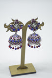 Afhgan Stone Jhumki Blue & Red