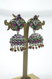Afhgan Stone Jhumki Green & Red