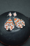 Afhgan Peacock Jhumki Orange Peach