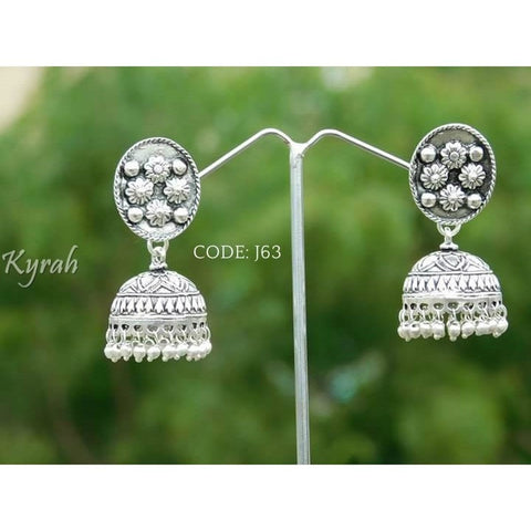 Floral Design Studded Jhumka