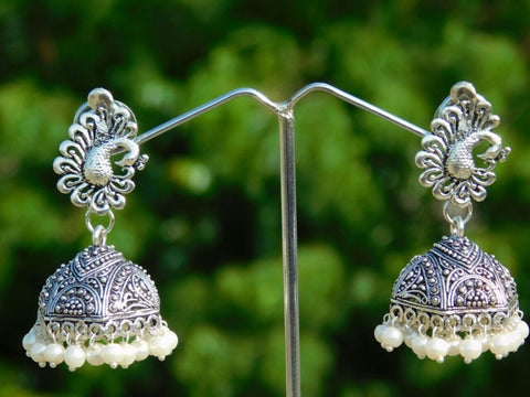 Peacock Intricate Design Jhumka