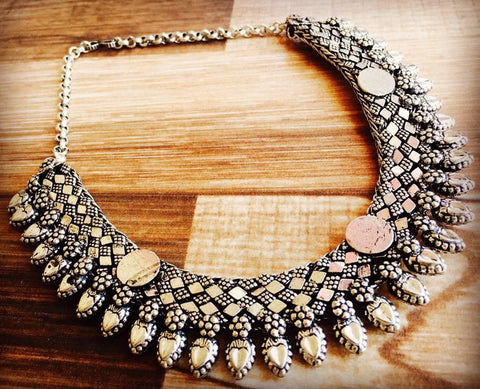 Handcrafted Kolhapuri German Silver Necklace