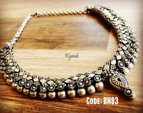Handcrafted Kolhapuri German Silver Choker Necklace