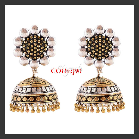Dual Tone Sunflower Jhumka