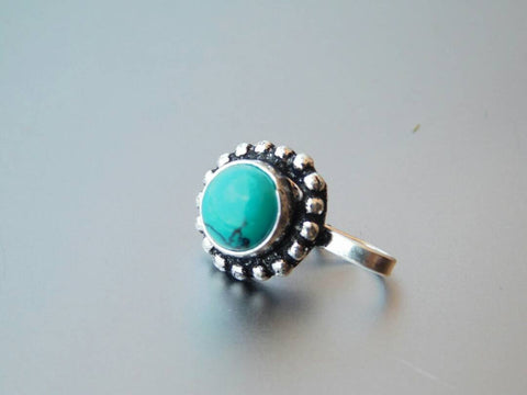 Patterned Turquoise Pressing Style Nose Pin