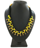 Real Kohlapuri Thread Necklace-YellowGreen