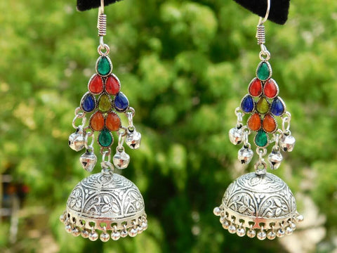 Colourful Drop Jhumka