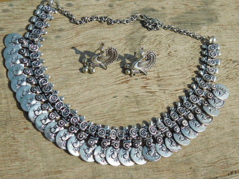 Handcrafted German Silver Necklace With Stud