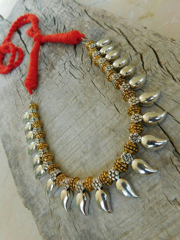 Dual Tone Handcrafted German Silver Necklace