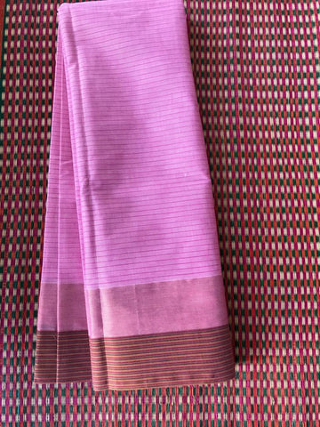 Pink Small Stripes Saree