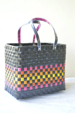 Black Multicoloured Lunch Basket