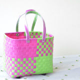 Pinky Green Checked Lunch Basket
