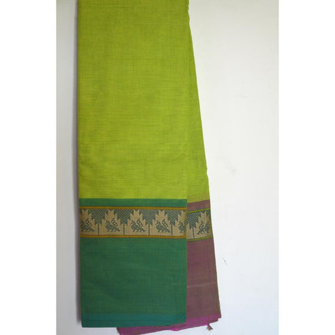 Ganga Jamuna Rich Peacock Border Cotton Saree
