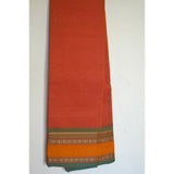 Orangish Stripes Handwoven Cotton Saree