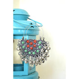 Oxidized Silver Afghani Tribal Dangler Hook Chandbali