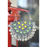 Oxidized Silver Afghani Tribal Dangler Hook Chandbali