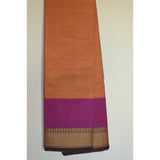 Lovely Orange Cotton Saree with Big Border