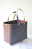 Black Coloured Sides Plastic Basket Set of 5 Without Lid