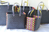 Black Coloured Sides Plastic Basket Set of 5 Without Lid