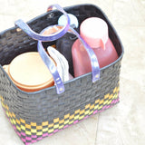 Colourful Bottom Black Lunch Basket