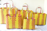 Yellow Red Kattam Plastic Basket Set of 5 Without Lid