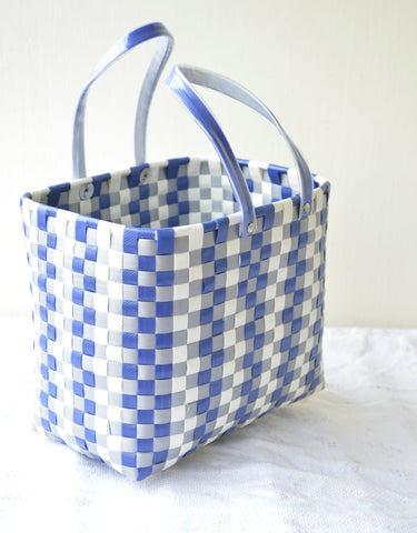 White Blue Kattam Lunch Basket