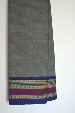 Grey Rudracham Border Cotton Saree