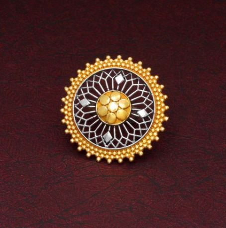 Dual Tone Round Big Ring