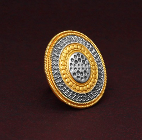 Dual Tone Oval Big Ring