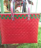 Red Handmade Plastic Basket