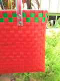 Red Handmade Plastic Basket