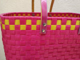 Pink Handmade Plastic Basket