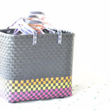 Colourful Bottom Black Lunch Basket