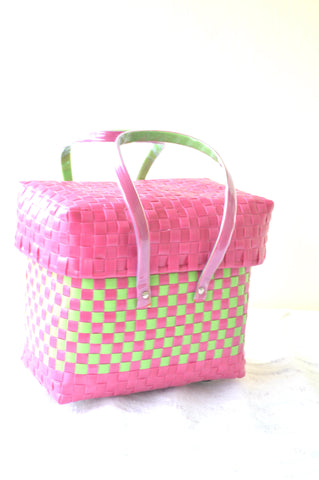 Pinky Green Lunch Basket With Lid