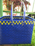 Blue Handmade Plastic Basket