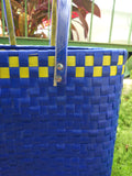 Blue Handmade Plastic Basket